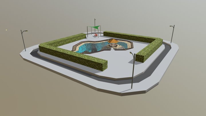 Lake Gazebo Picnic Area 3D Model