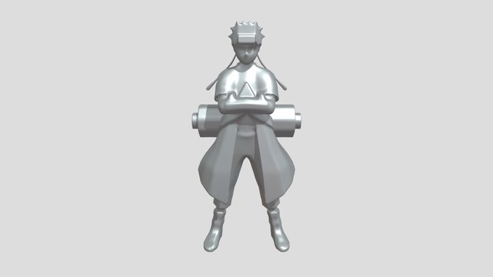 Anime-style character in red coat 3D Model