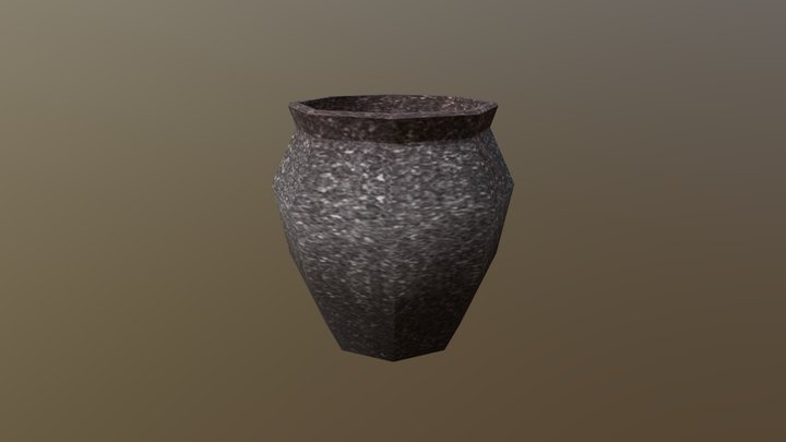 R2013_A Black Clay Pot 3D Model
