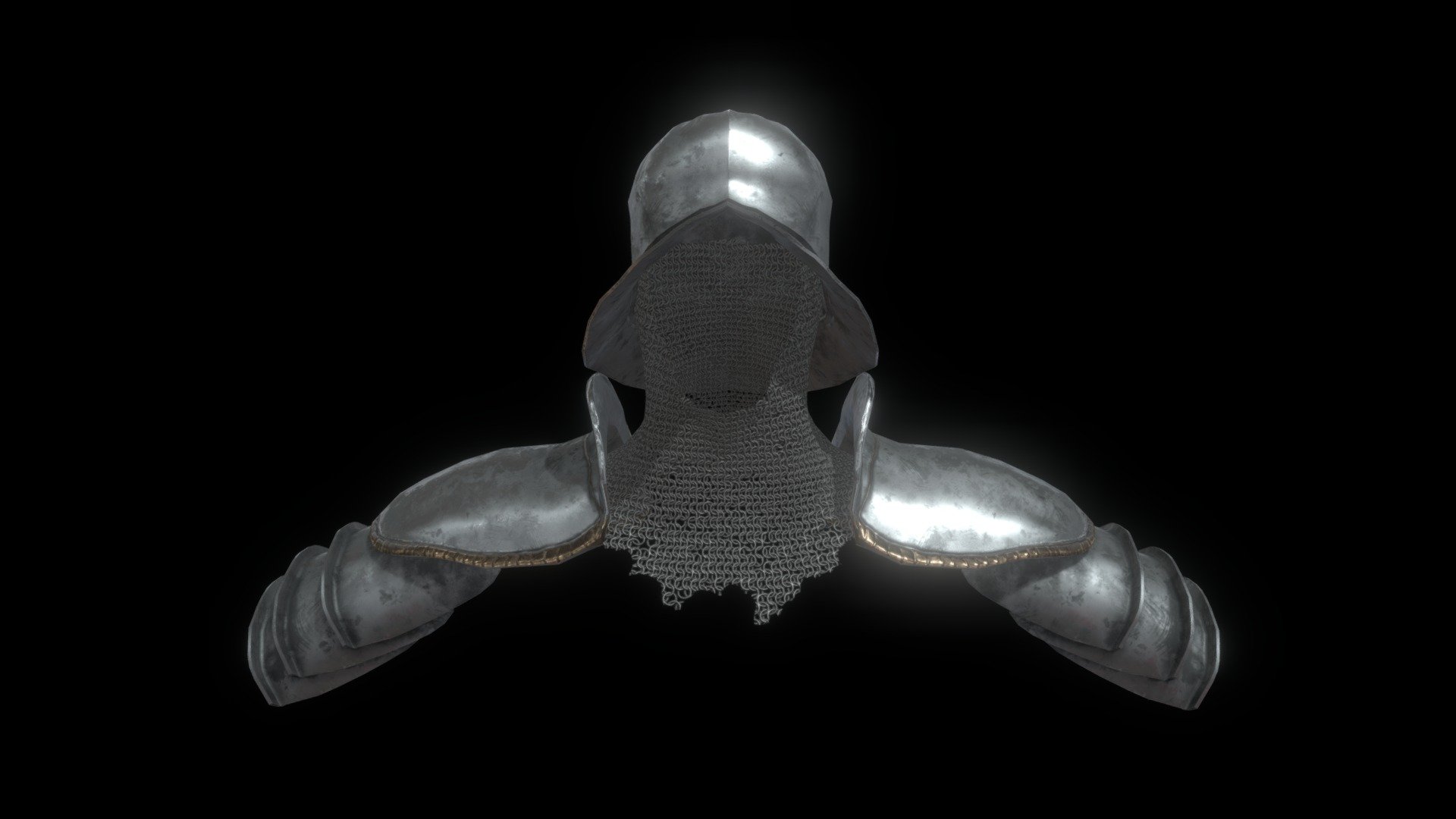 helmet with coif and shoulder pads