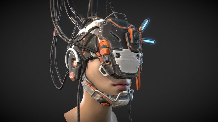 Cyberpunk mask concept 3D Model