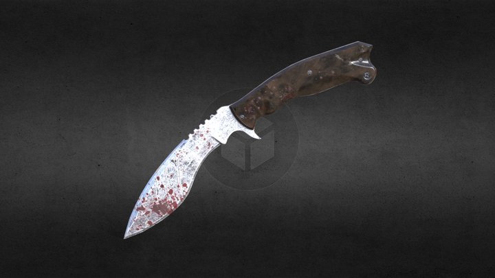 Zombie Styled Kukri Knife 3D Model
