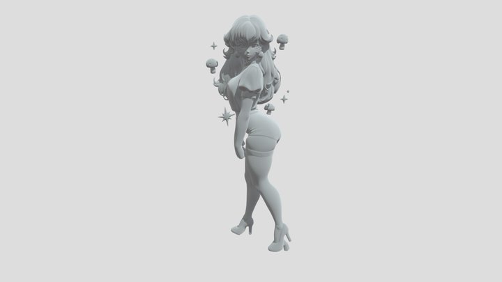 Pastel Dream with Mushrooms 3D Model