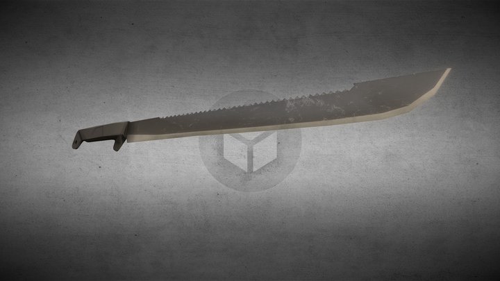 Low Poly Modern Machete 3D Model