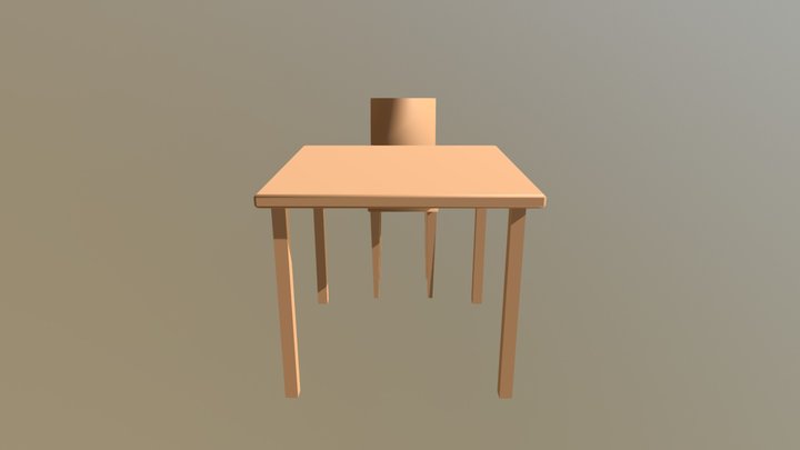 Chair And Table 3D Model