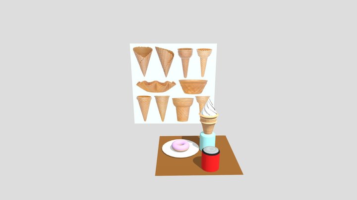 Ice Cream Lunch 3D Model