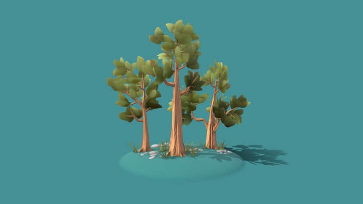 Stylized Trees 3D Model