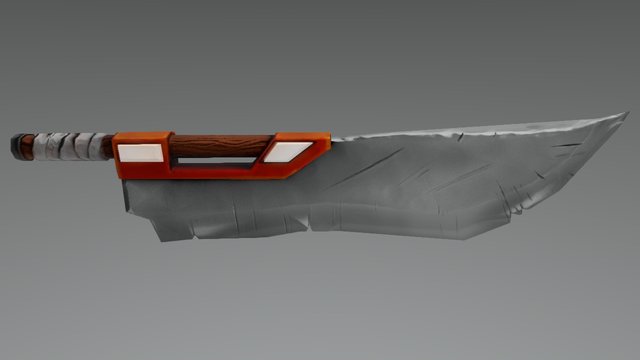 Jagged sword, low poly game model 3D Model