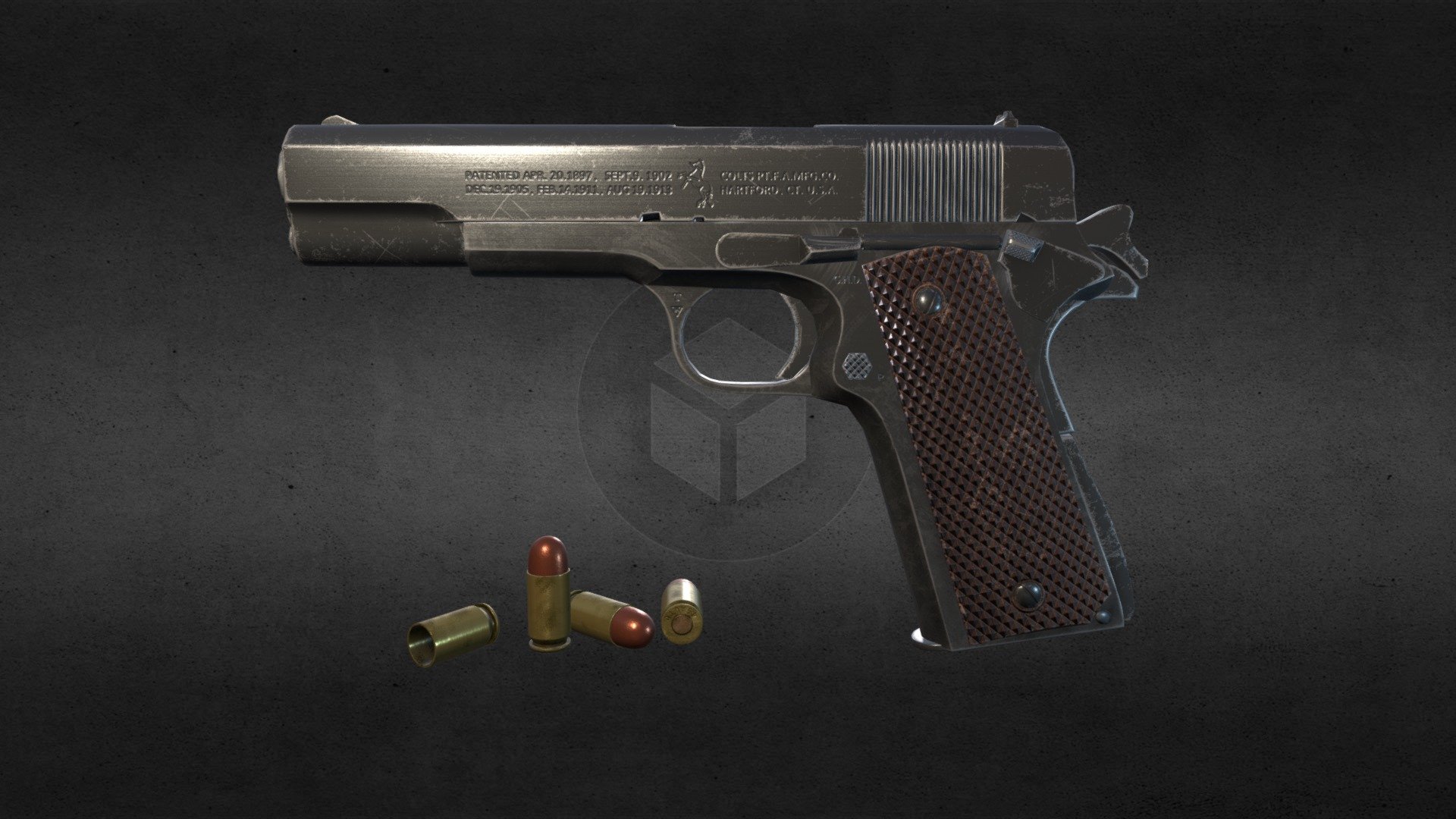 M1911A1 shooting animation - 3D model by Yen-Chi,L (@paul86915 ...