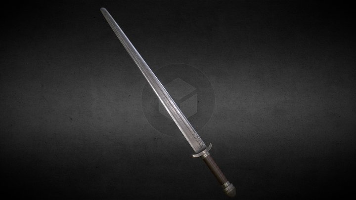 Game Ready Viking Sword 3D Model