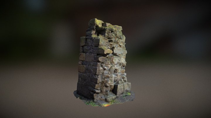 Ruined Pillar 3D Model