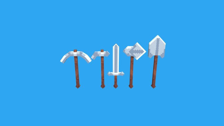 Remake Weapons of Minecraft 3D Model