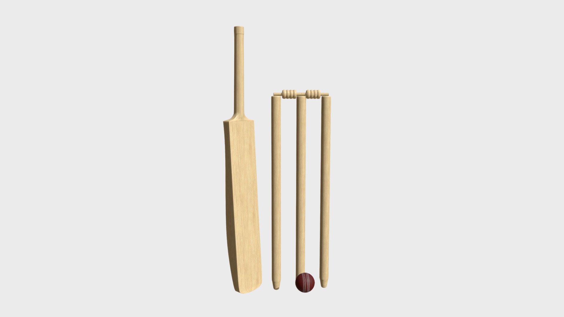 3D model Cricket set - This is a 3D model of the Cricket set. The 3D model is about a few wooden sticks.