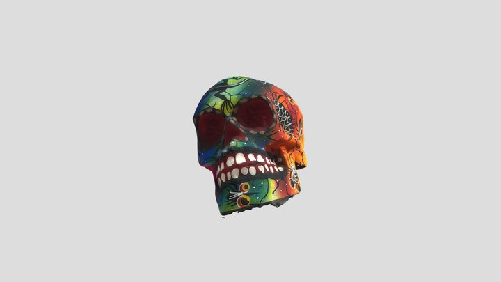 Vibrant and Detailed Sugar Skull 3D Model