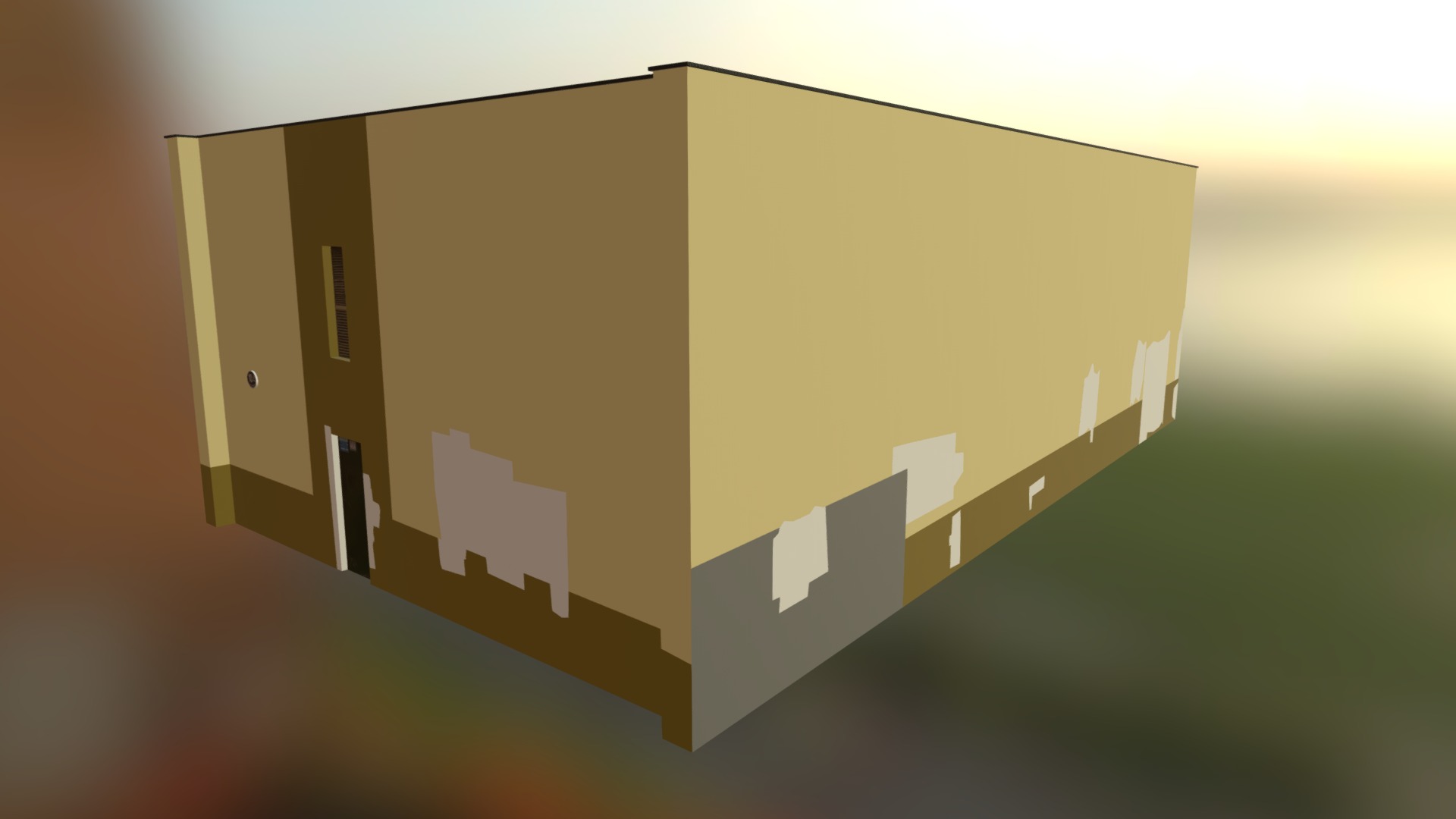 3D model House16l3c1 - This is a 3D model of the House16l3c1. The 3D model is about a house with a green wall.