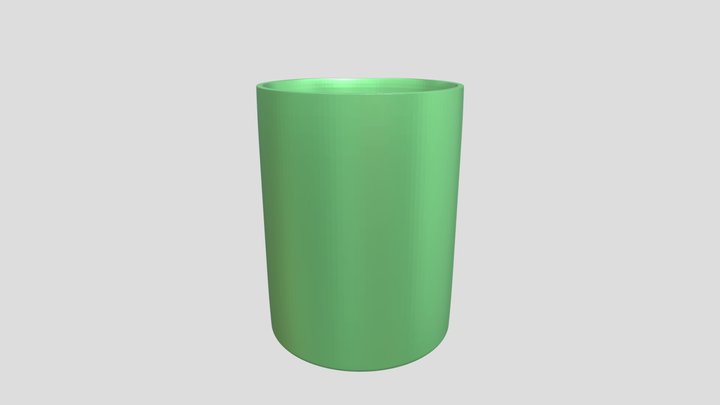 A green metal cup 3D Model