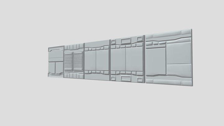Sci-Fi Walls 3D Model