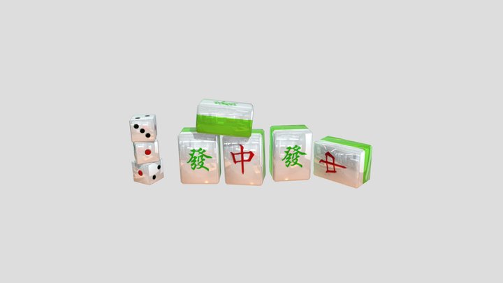 麻將uv 3D Model