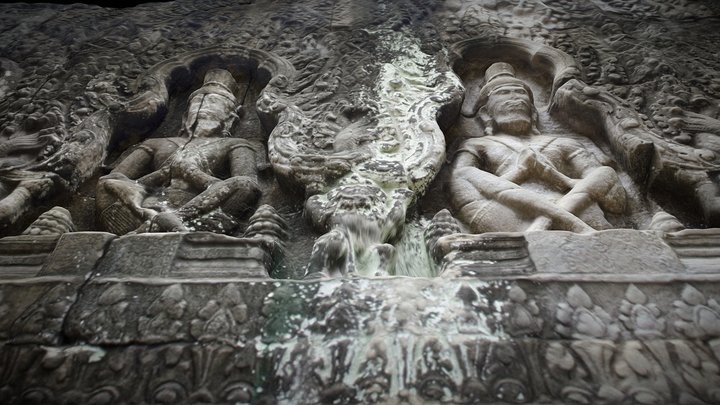 Preah Khan reliev 3D Model