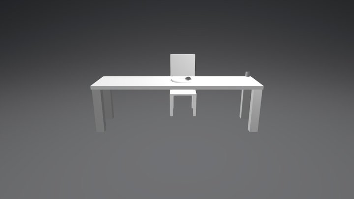 Table And Chair (1st Model) 3D Model