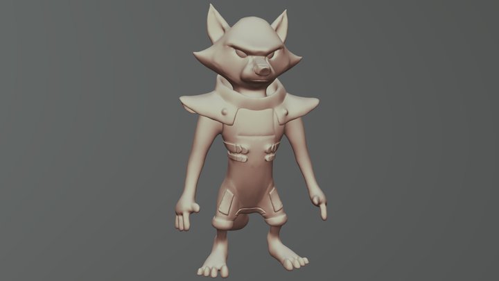 wip - Rocket Raccoon - escultura ajustes 3D Model
