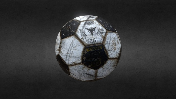 Game-ready shabby classic soccer ball 3D Model