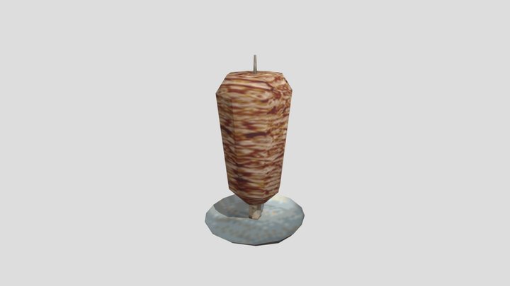 LowPoly shawarma skewer PSX -- سيخ شاورما 3D Model