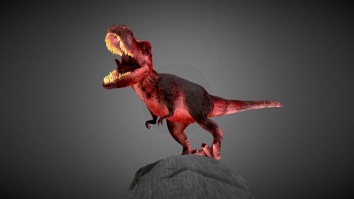 T-Rex on a rock 3D Model