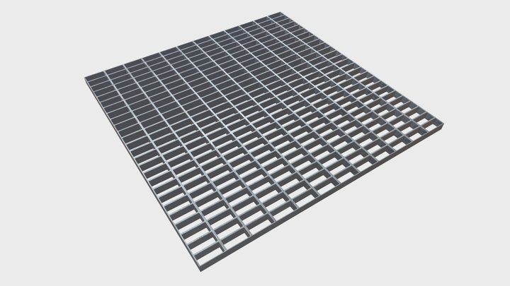 Open mesh steel grating flooring 3D Model