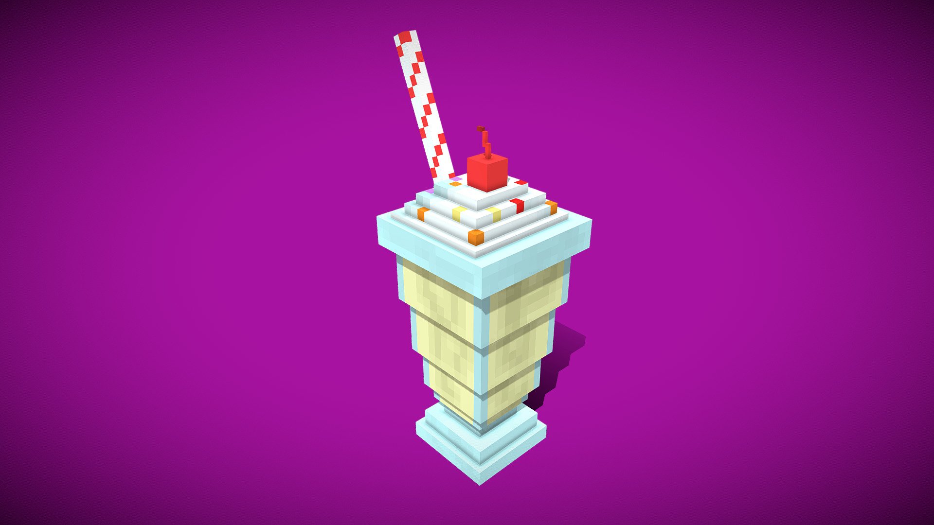 Minecraft Milkshake - 3D model by Claudio.Gerbino [9a697c6] - Sketchfab