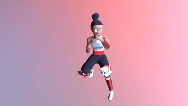 Fighter Woman 3D Model