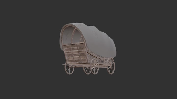 Wild West Cowboy Wagon 3D Model
