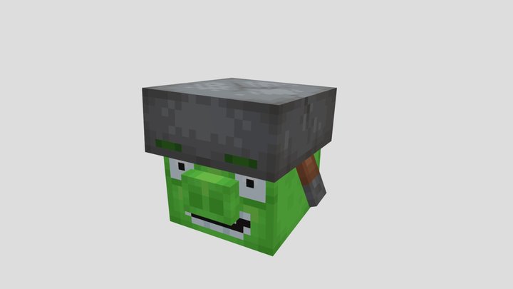 Corporal Pig - Angry birds Minecraft Style 3D Model