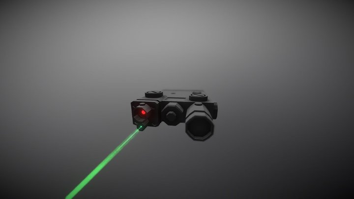 Low Poly | Laser Sight Attachment 3D Model