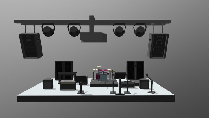 Low Poly Stage 3D Model