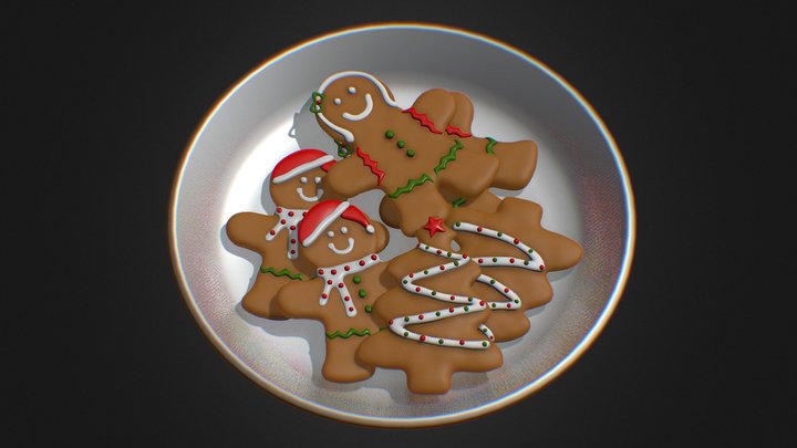 Saucer Gingerbread 3D Model