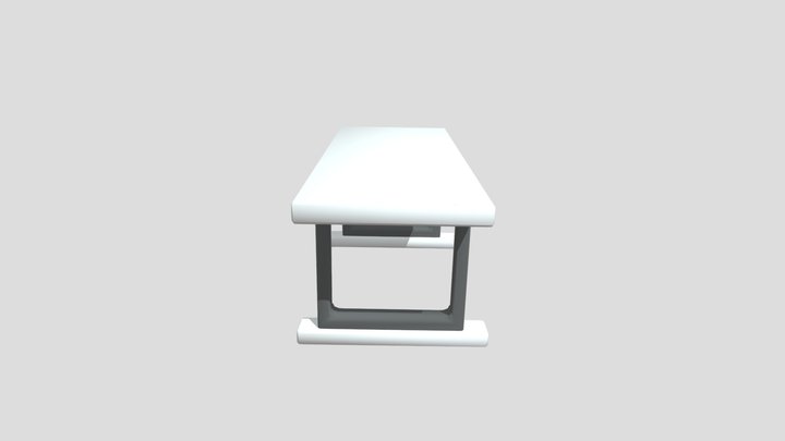 White Table - Low Poly Furniture 3D Model