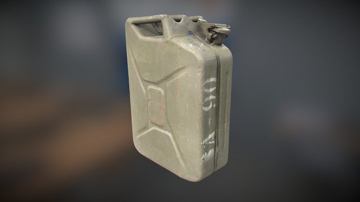 Old green metal canister for diesel – Modello 3D gratuito STL