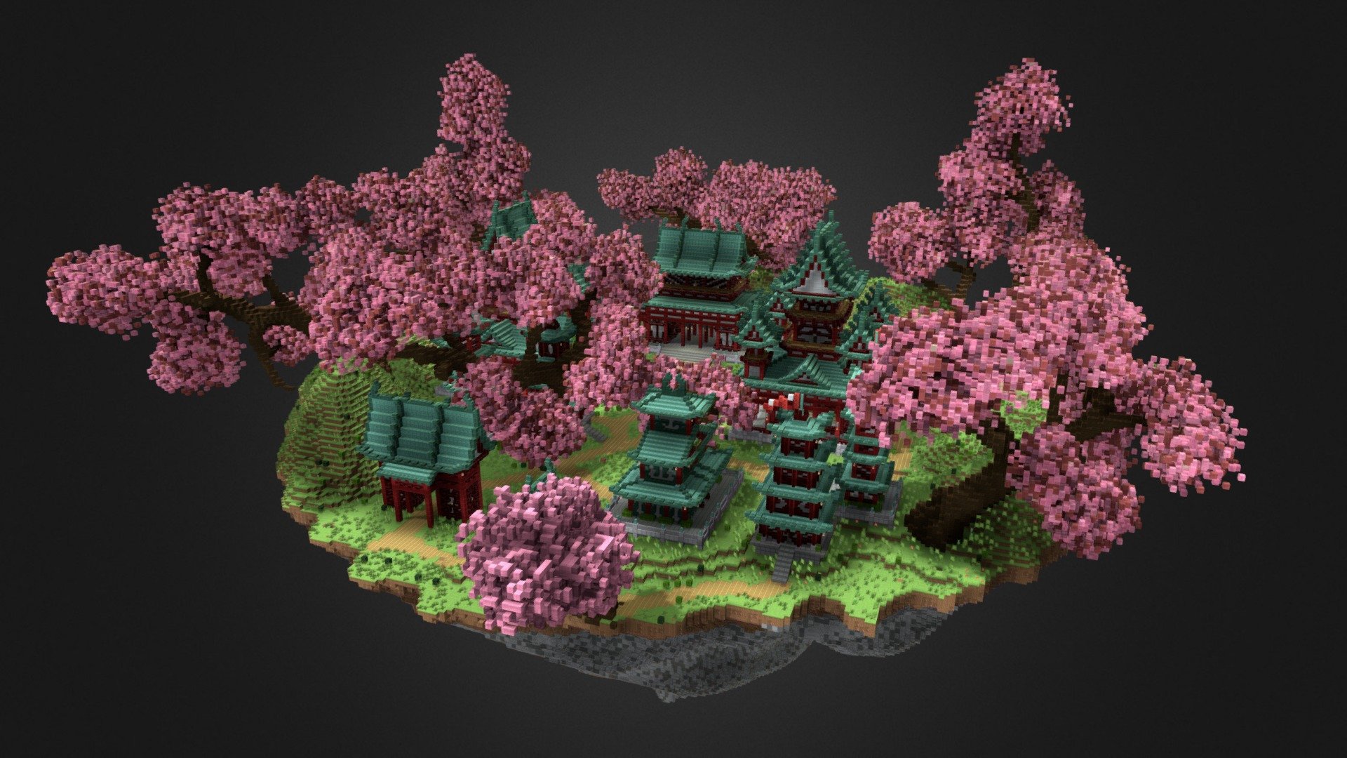 Japan SkyBlock 🎌 | AliensBuilds - Buy Royalty Free 3D model by ...