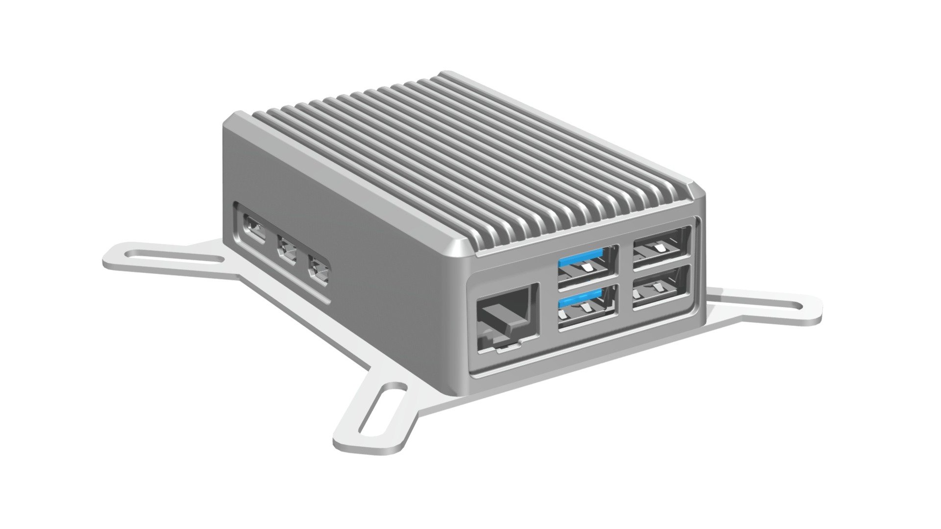 Raspberry Pi 5用 壁取付ヒートシンクケース - RPH-5-FH-S 基板付 — Sketchfab embed 3D viewer