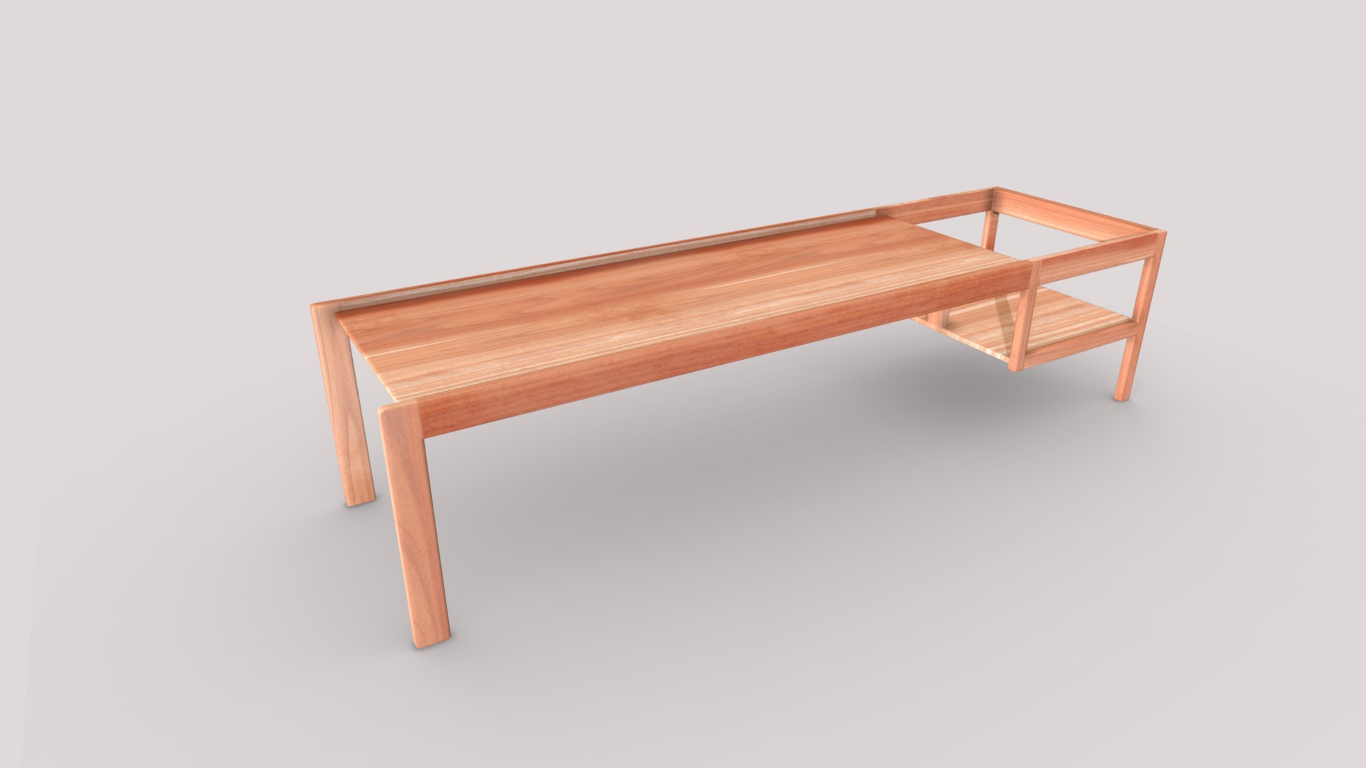 3D model Wooden Children’s Table - This is a 3D model of the Wooden Children's Table. The 3D model is about a wooden table with a white background.