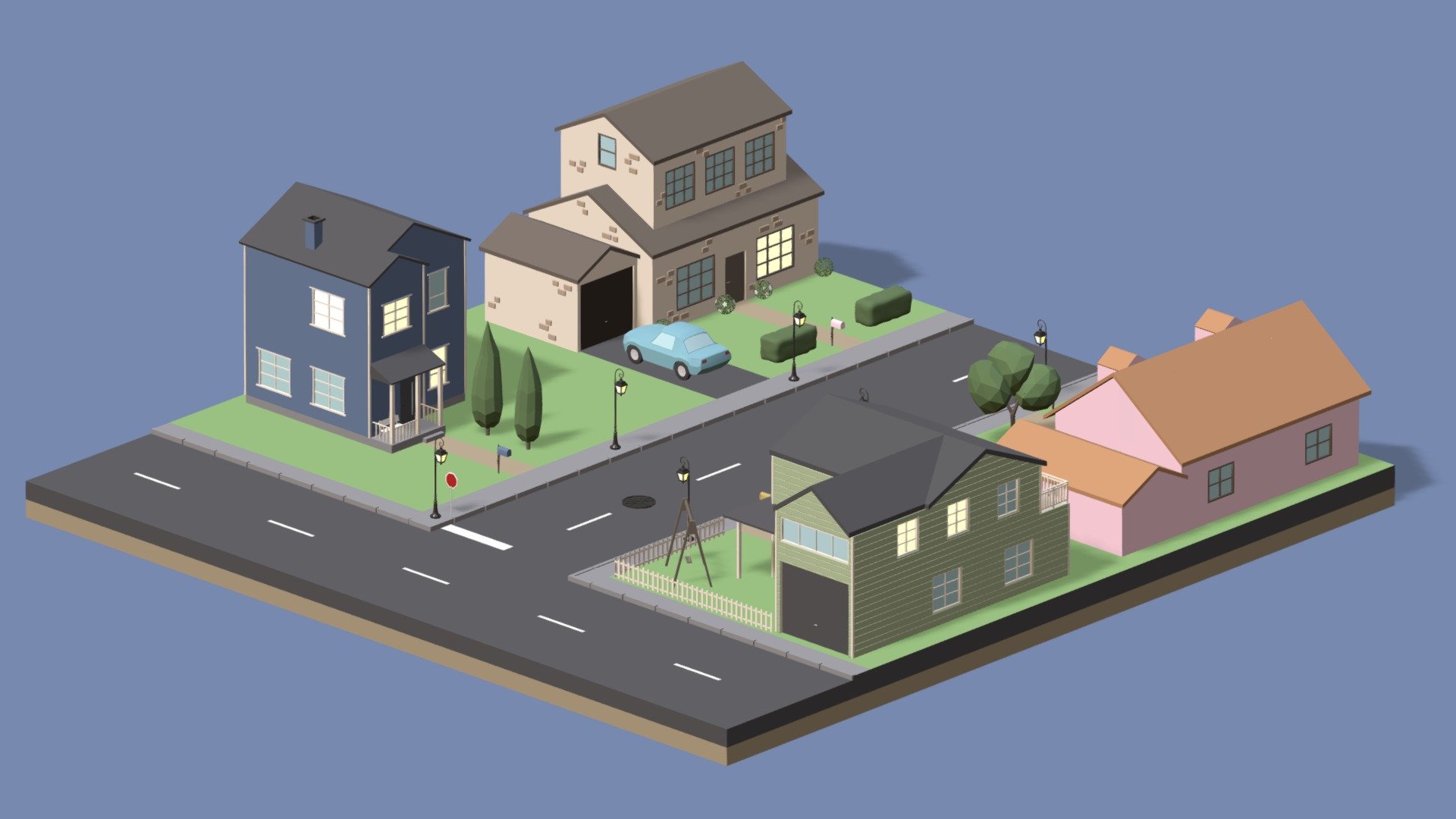 Neighborhood - Buy Royalty Free 3D model by ApprenticeRaccoon