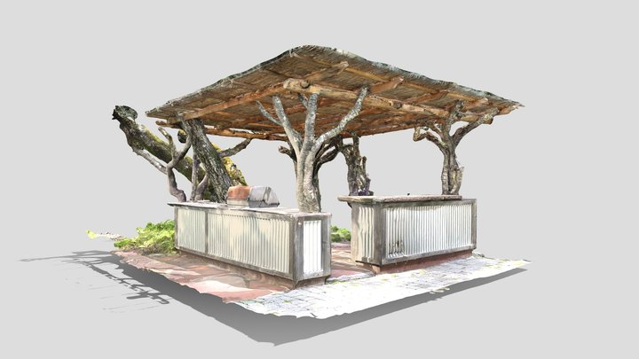 natural oaklimb pergola 3D Model