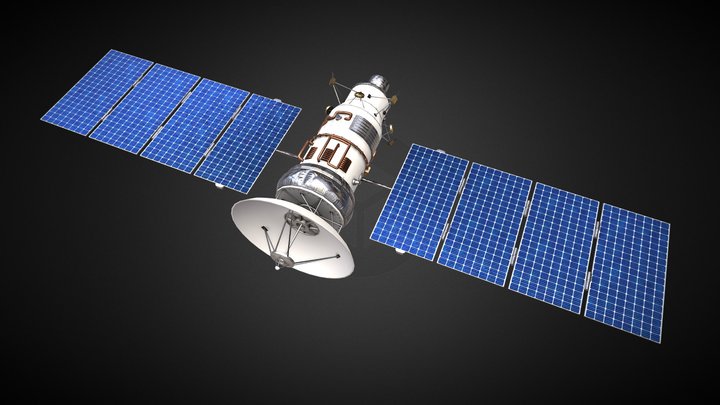 Communication Satellite 3D Model