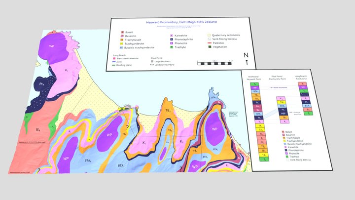 Geology of Heyward Promontory, East Otago, NZ 3D Model