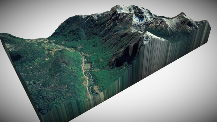 Cerro Las Peinetas 3D - Curarrehue, Chile 3D Model