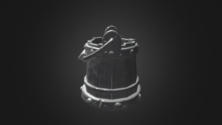 wooden_bucket-lowpoly 3D Model