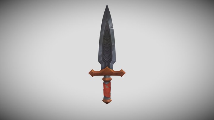 Handpainted dagger 3D Model