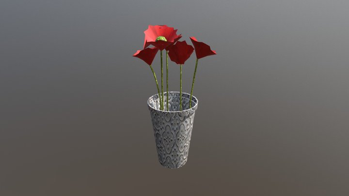 Vase And Flowers 3D Model