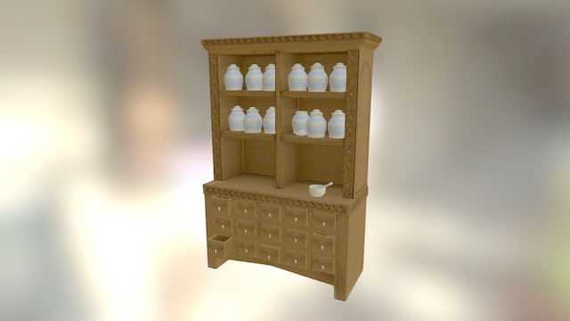 Apothecary Shelf 3D Model